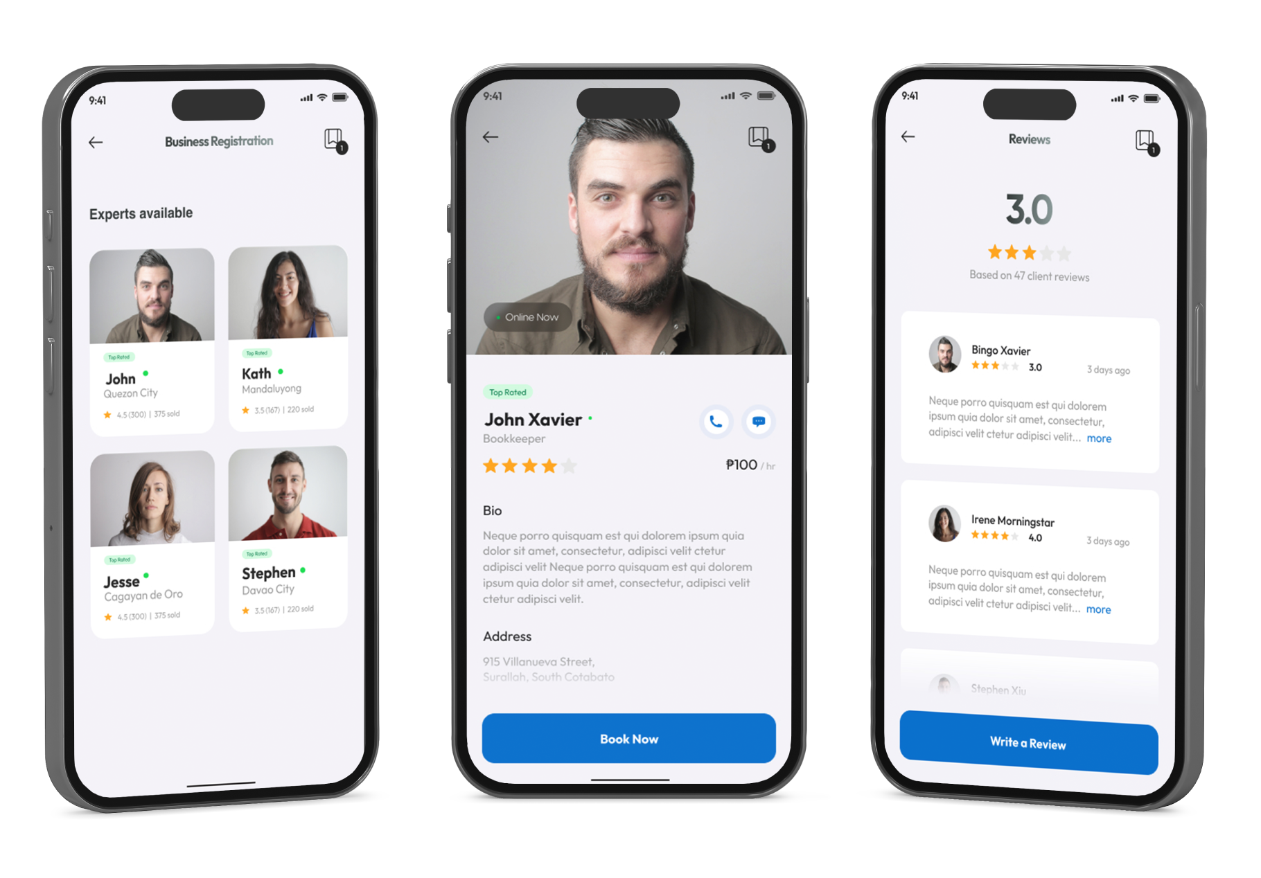 Outsourcee App Interface